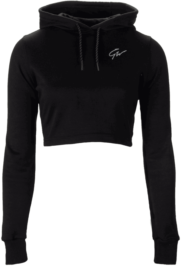 Pixley Crop Top Hoodie - Black